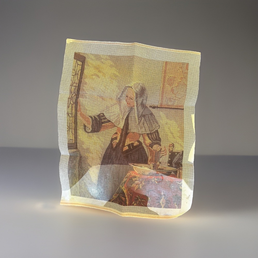 Vintage Vermeer Woman At The Window Needlepoint Canvas